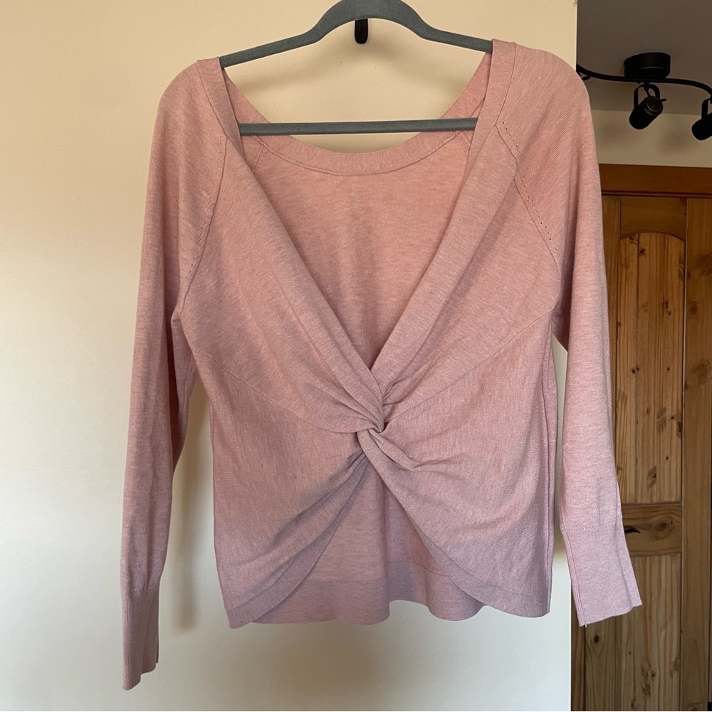 Victoria’s Secret Baby Pink Open Back 3/4 Sleeve Balletcore Sweater Small